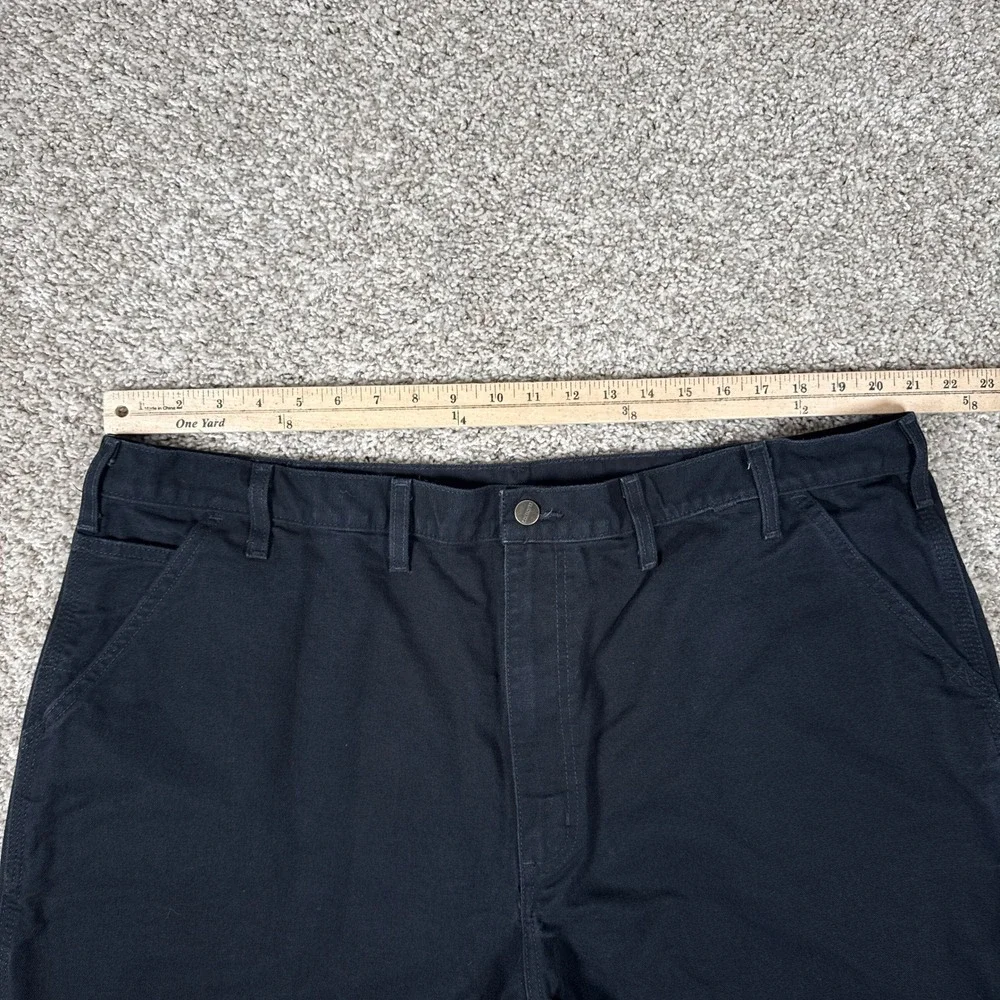 Carhartt Pants Mens 44x32 Black Loose Fit Canvas Carpenter Utility B11‎ BLK Work
